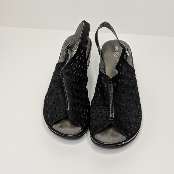JBU by Jambu Black Monica Wedge Sling Back Sandals - Picture 3 of 7